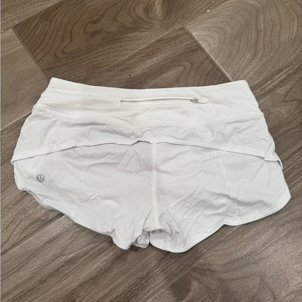 lululemon white speed up shorts